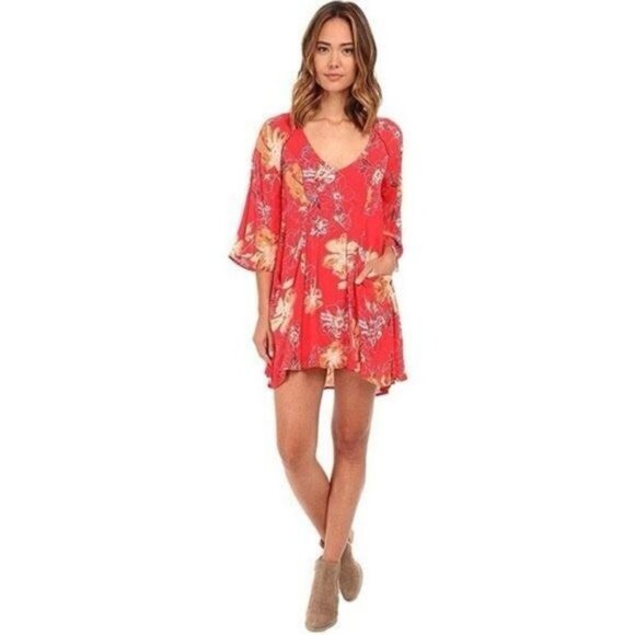 Free People Women's Eyes On You Floral Print Trapeze Dress Size 4 - Picture 13 of 13